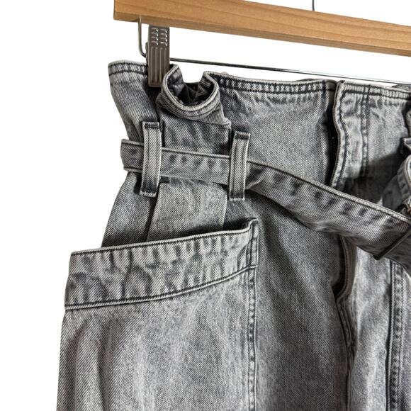 Agolde Aden Paperbag Belted Utility Wide Leg Jeans Rolling Thunder Gray Size 25 - Picture 6 of 13